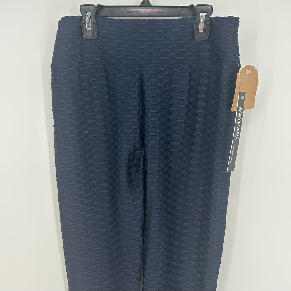 New Mix Navy Textured Leggings - Size X/XL